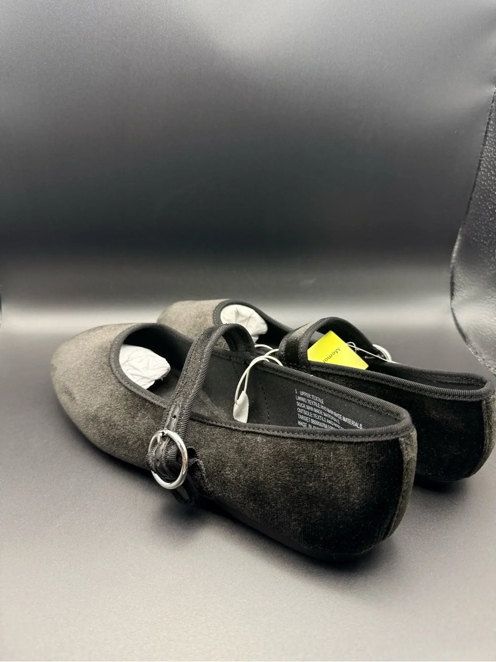 art class - Black Velvet Mary Janes with Buckle Strap